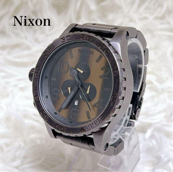 ☆レア★ニクソン 51-30 タイガーアイ クロノグラフ 腕時計 Nixon 黒文字盤