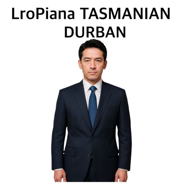 美品 LoroPiana TAMANISN + Durban スーツ 紺XL ビジネス スーツ 背抜き シングルスーツ