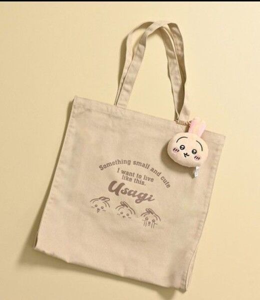 ちいかわ マスコットチャーム付きトートバッグ うさぎ