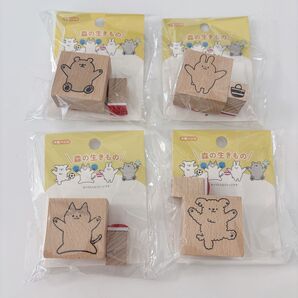 木製ハンコ 森の生きもの セリア スタンプ
