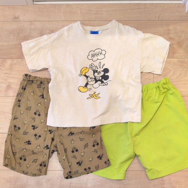 ミッキーマウス Tシャツ ハーフパンツ 3点セット セットアップ コストコ 男の子 120cm 130cm 水陸両用 coca