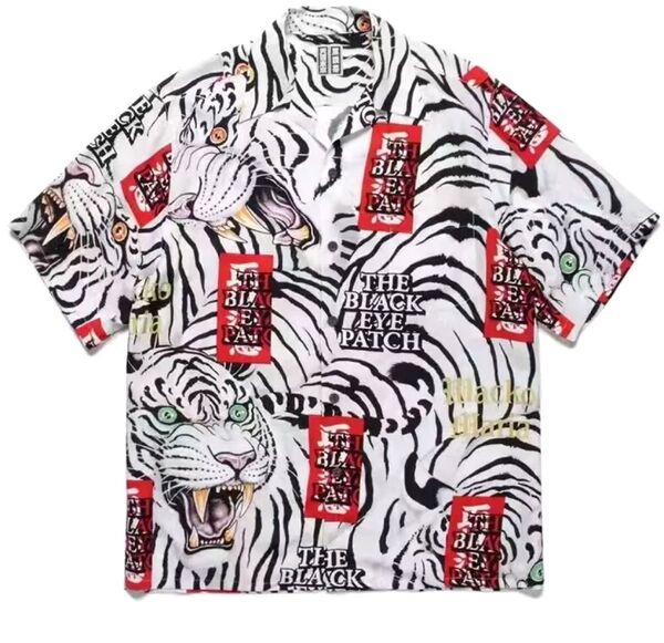 WACKO MARIA ワコマリアトラ 黒目帯 アロハ Tシャツ
