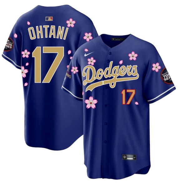 2025東京シリーズ 大谷翔平 ドジャース ゴールドユニフォーム ナイキ NIKE 青 Tシャツ