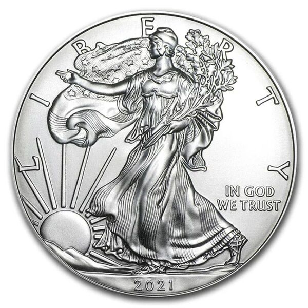 イーグル銀貨 2021年 アメリカ合衆国造幣局発行 1オンス銀貨 純銀31.1g 即購入可!タイプ1 ウォーキングリバティー銀貨
