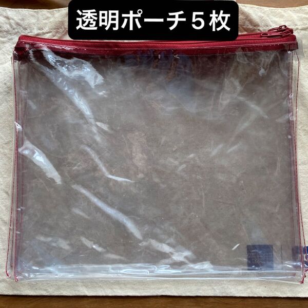透明ポーチ 5個 サイズは24×29 マチなし