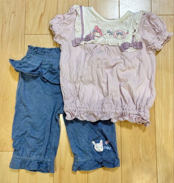 クーラクール マイメロTシャツ&ハーフパンツセット 100