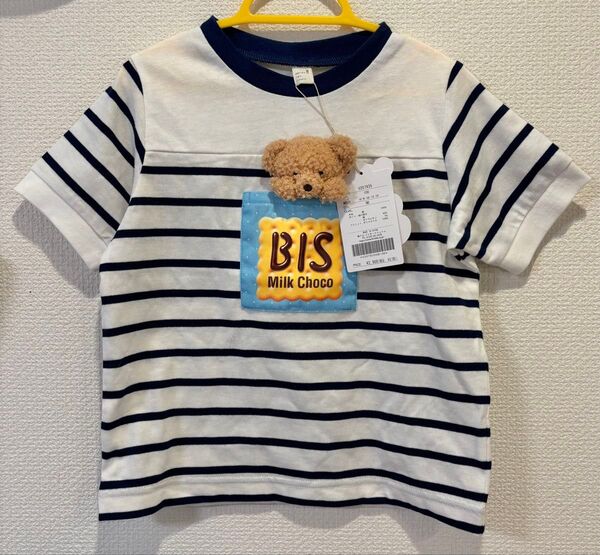 新品 アプレレクール チロルチョコ×tiny bear Tシャツ ネイビー100