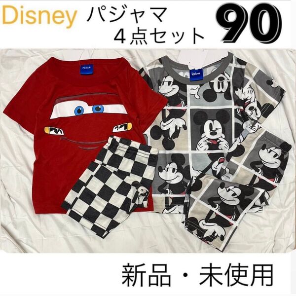 ミッキー ディズニー カーズ パジャマ 90 総柄 しまむら セットアップ 男の子