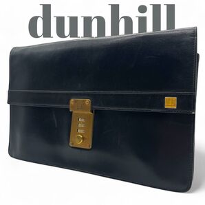 dunhill ダンヒル クラッチバッグ セカンドバッグ ダイヤルロック レザー ブラック ゴールド 0799