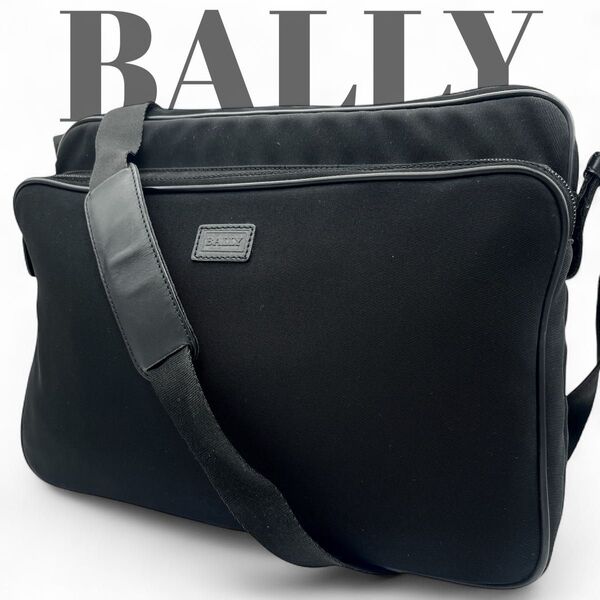 美品 BALLY バリー ビジネスバッグ ショルダーバッグ ブラック メンズ A4収納 0820
