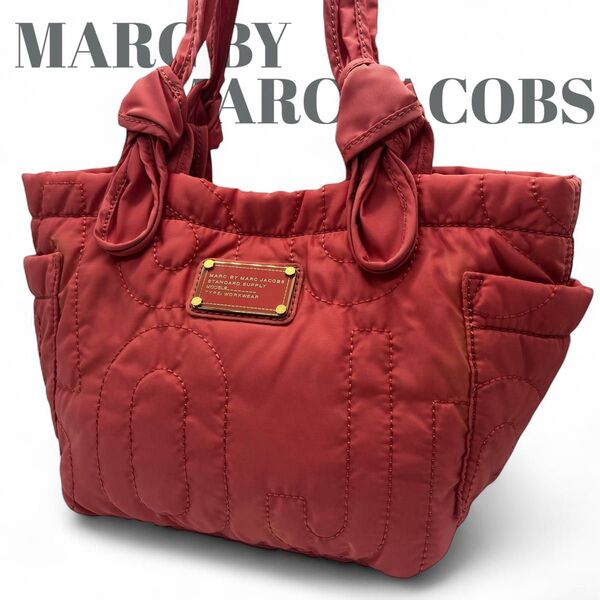 MARC BY MARC JACOBS マークバイマークジェイコブス トートバッグ 肩掛け ショルダー ステッチ ピンク 0815