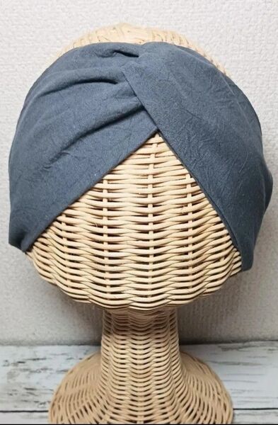 ハンドメイド クロスターバン 柔らか薄手ワッシャー生地 グレー