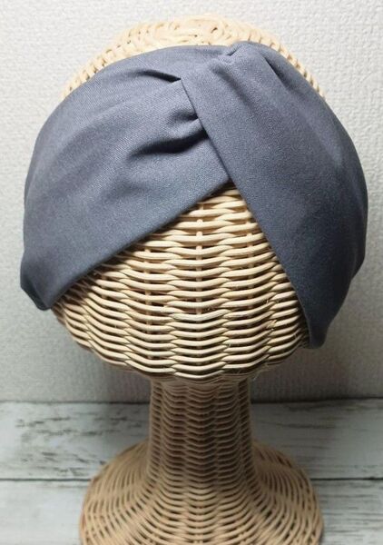 ハンドメイド クロスターバン コットンリネン グレー