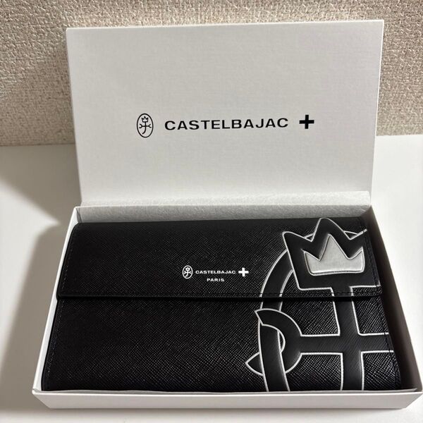 新品未使用 カステルバジャック 長財布 本革 かぶせ 大きめ長財布 CASTELBAJAC ブラック 牛革
