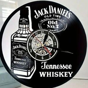 【新品】ジャックダニエル レコード 掛け時計 インテリア バー カフェ 切り絵風 インテリア おしゃれ