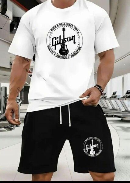 【新品】 Gibson ギブソン Tシャツ パンツ セットアップ L XL 相当 上下セット ルームウェア メンズ