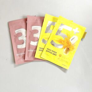 ナンバーズイン 3番すべすべキメケアシートマスク& 5番 白玉グルタチオンCふりかけマスク 4枚