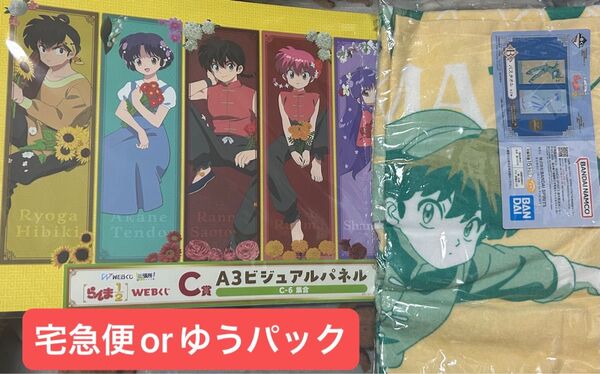 らんま1/2 webくじ 一番くじ B賞 早乙女乱馬 バスタオル C賞 ビジュアルパネル セット