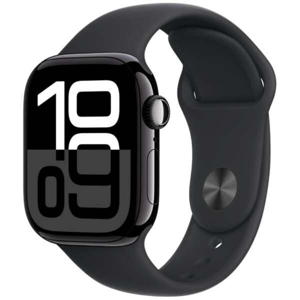 Apple Watch Series 10(GPSモデル)- 42mmジェットブラックアルミニウムケースとブラックスポーツバンド