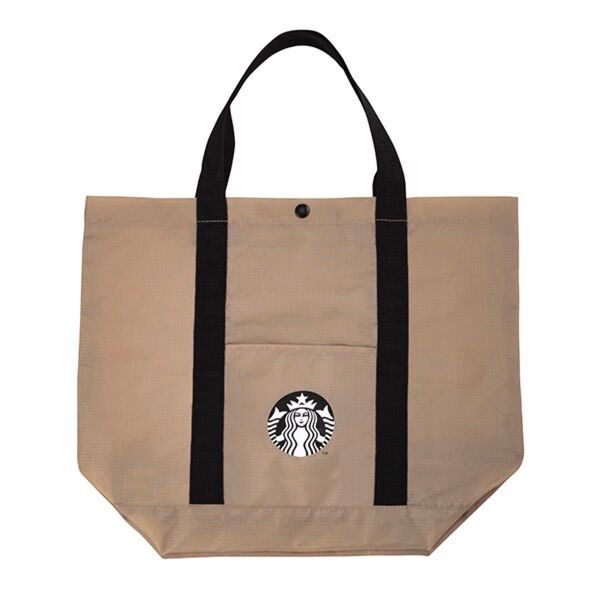 海外限定スターバックス starbucks coffee スタバロゴマーク セイレーン 折り畳みエコバッグ(ベージュ)トートバッグ