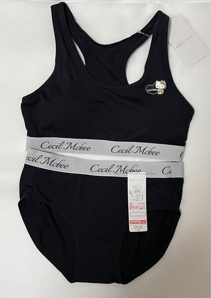 ハーフトップ+ショーツ Cecil McBee× ハローキティ サンリオ ブラック 新品未使用 Mサイズ