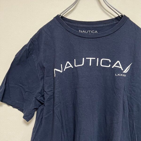 NAUTICA ノーティカ オーバーサイズ 半袖 Tシャツ ネイビー L コットン