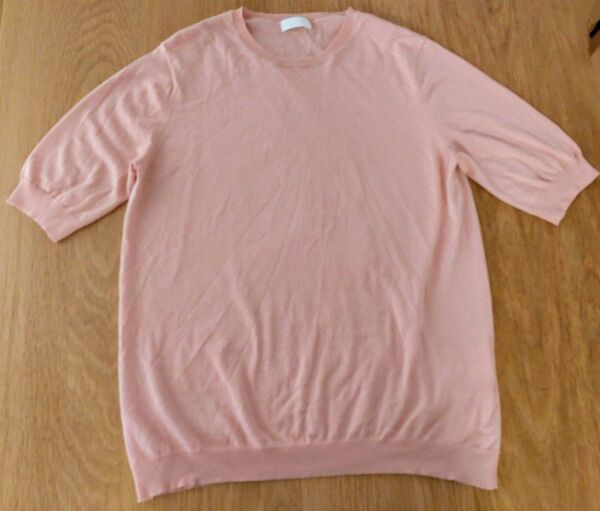 Ballsey TOMORROWLAND 半袖 ニット Tシャツ M ピンク ベージュ コットン ボールジー トゥモローランド
