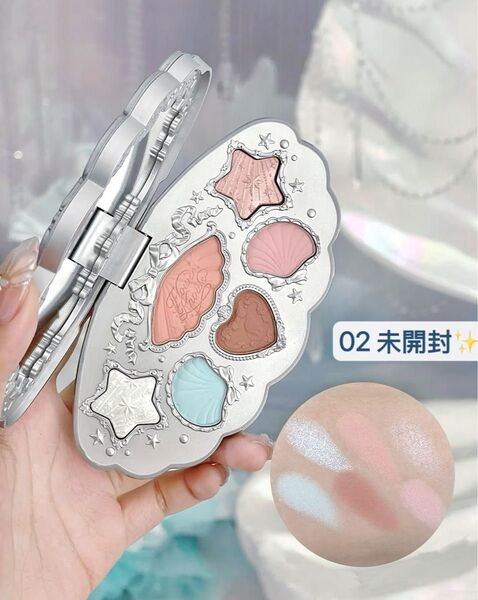 【新品未開封】フラワーノーズ 新作 シェルズジュエルコレクション 6色アイシャドウパレット02 可愛い 中国コスメ 海 貝殻 美品