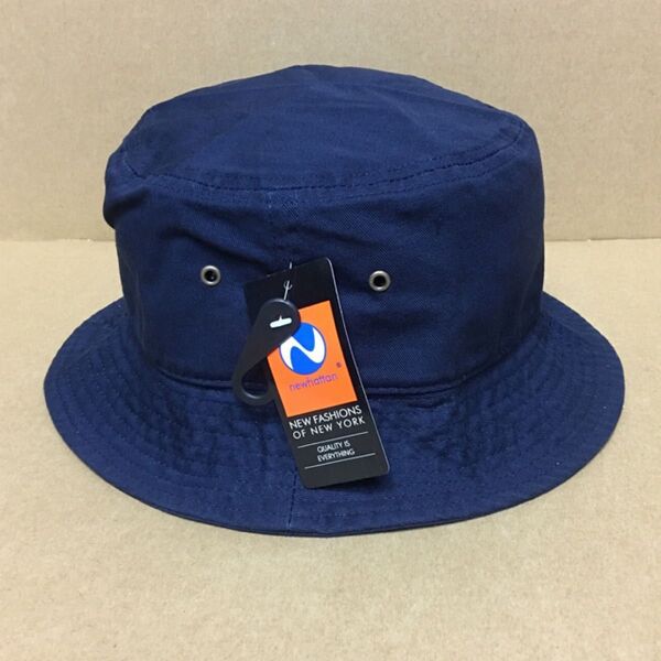 NEWHATTAN ツイルコットン ネイビー L/XLサイズ バケットハット バケハ ニューハッタン 帽子 紺色 NAVY 無地
