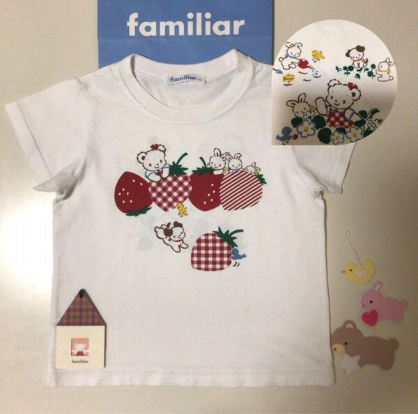 familiar リアちゃん&いちごモチーフTシャツ 100サイズ おはなしT 半袖Tシャツ 子供服