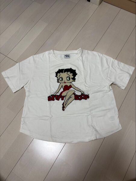Betty- Boop ベティブープ Tシャツ タオル地ロゴ 立体 もこもこ
