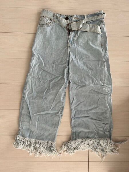 デニム ワイドパンツ Mサイズ ベルト付き
