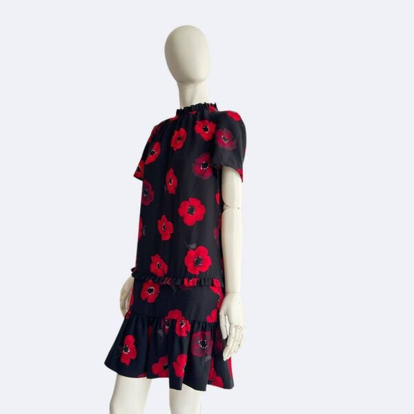 kate spade new york ケイトスペード ワンピース 花柄 半袖 ブラック