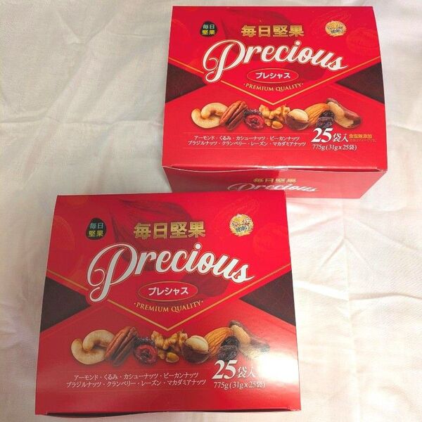 毎日堅果 Precious 2箱セット 個包装50個 ミックスナッツ レーズン クランベリー 健康食品 ダイエット 美容 おつまみ