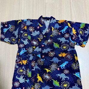 キッズ 甚平 恐竜柄 花火柄 100サイズ si_shu_non