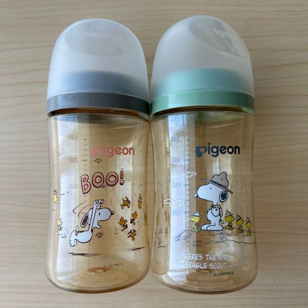 ピジョン 母乳実感 哺乳瓶 プラスチック スヌーピー240ml 2本