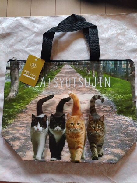 「ラスト1点」 猫ちゃんのデザイン 保冷バッグ エコバッグ ミニトートバッグ 猫グッズ 折りたたみバッグ クーラーバッグ