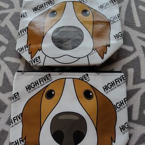 わんちゃんデザインの大きめ保冷バッグ②点まとめ売りトートエコバッグ ランチバッグ 犬グッズ 推し活 コレクション 折りたたみバッグ