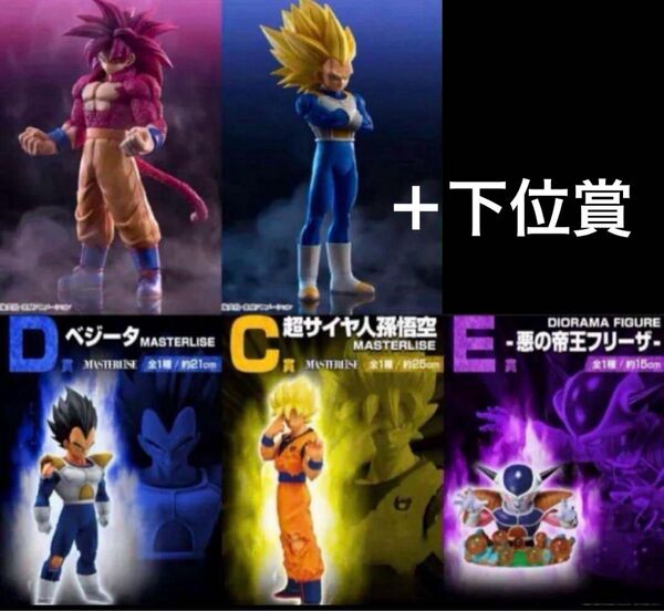 一番くじ ドラゴンボール 上位賞コンプリートセット A賞B賞C賞D賞E賞 下位賞 悟空 ベジータ フリーザ 超サイヤ人 ジオラマ