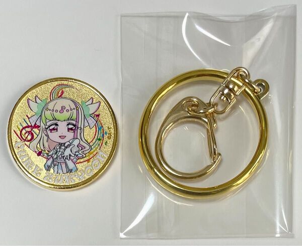 【新品】東映アニメーションミュージアム キミとアイドルプリキュア キュアズキューン 記念メダル&メダル用キーホルダー 茶平工業