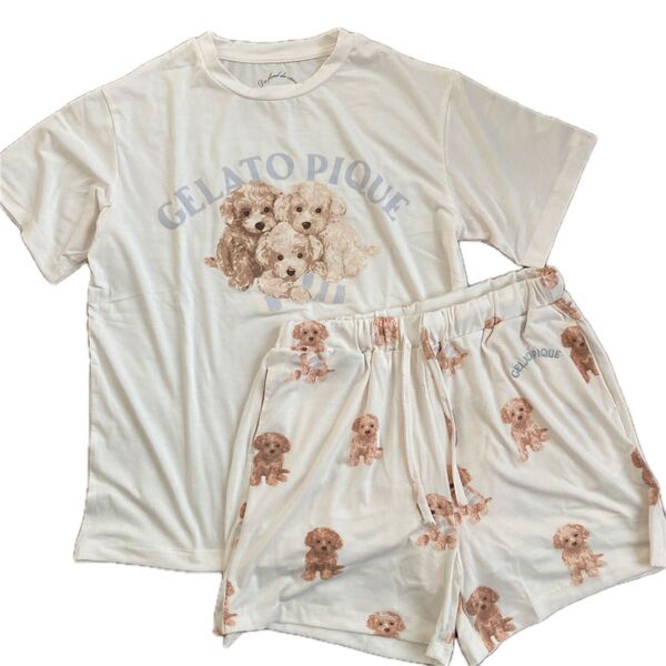 ジェラートピケ トイプードルTシャツ&トイプードル柄ショートパンツ