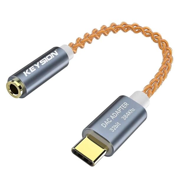 【新品未開封】KEYSION HIFI DAC イヤホンアンプ Type-C 3.5mm Realtek alc5686 グレー