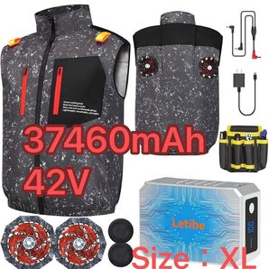 37460mAh 42V ファン付きベスト ハイバックファン設計 空調作業服 XL