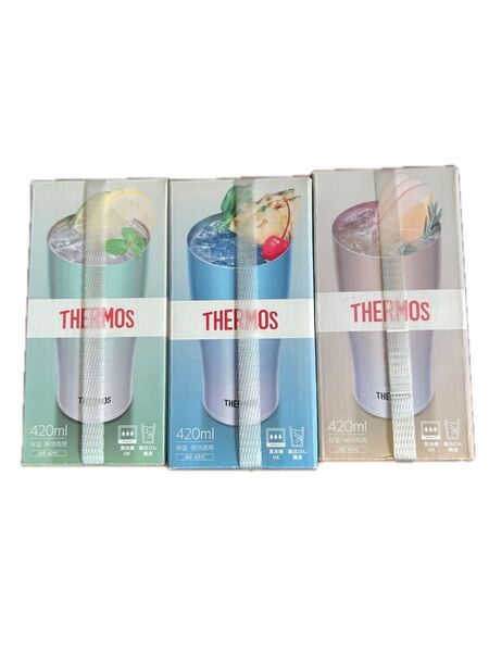 THERMOS 真空断熱タンブラー 420ml JDE-421C (G-FD)(BL-FD)(GD-FD)各1個 新品未開封品