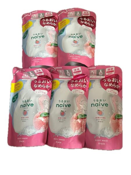 ナイーブ ボディソープ 桃の葉エキス配合 詰替用 360ml 5個 新品未開封品