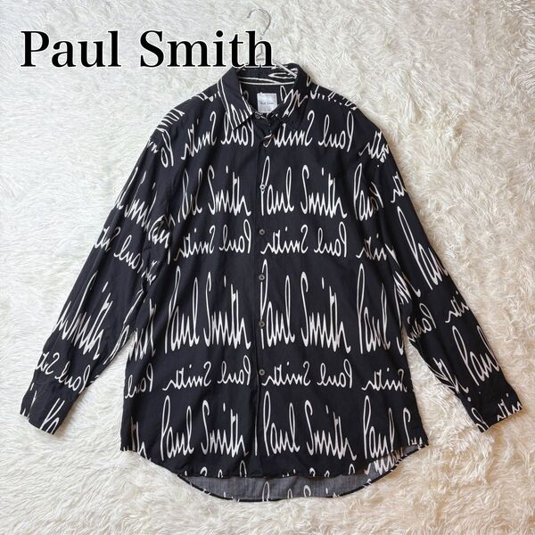 Paul Smith ポールスミス アーカイブプリント カジュアルシャツ 長袖 レア 長袖シャツ XL 大きいサイズ 現行タグ