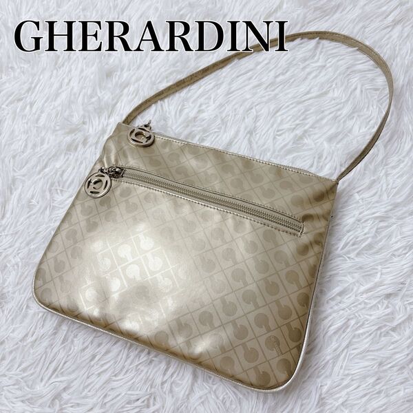 美品 GHERARDINI ゲラルディーニ ソフティ アクセサリーポーチ 肩掛け ワンショルダーバッグ ハンドバッグ レア 希少