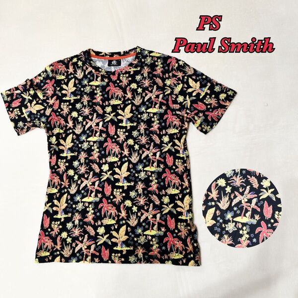 【美品】PS Paul Smith 半袖Tシャツ ボタニカル柄 花柄 Mサイズ Tシャツ ポールスミス
