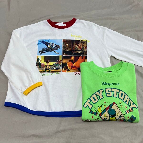 しまむら mewoo トイストーリー フレーム ロンT 長袖 Tシャツ レックス 裏毛 トレーナー 110cm 新品 未使用