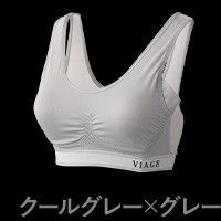 viage ヴィアージュビューティアップナイトブラ Air Lサイズ クールグレー & グレー 1枚